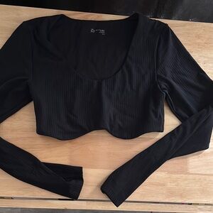 Offline by Aerie black long sleeve crop top